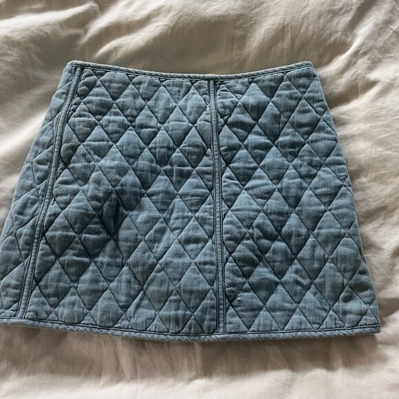 Blank NYC Quilted wrap Mini skirt Blue Size 30 - Picture 6 of 6